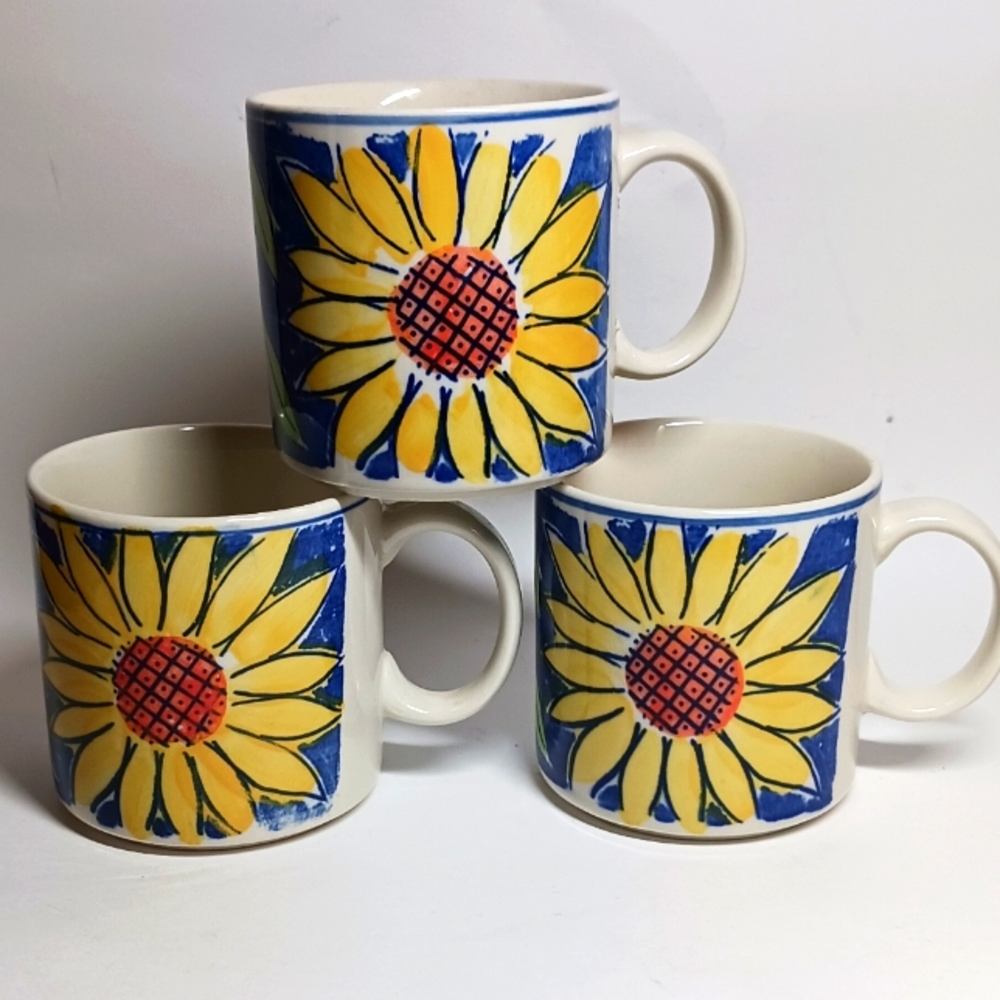 Sango Hand Painted Sunflower Ceramic Teacup Mug 6125